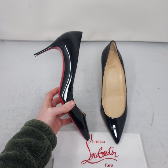 Christian Louboutin Kate Black Patent Heel Pump Shoe - Picture 1 of 11